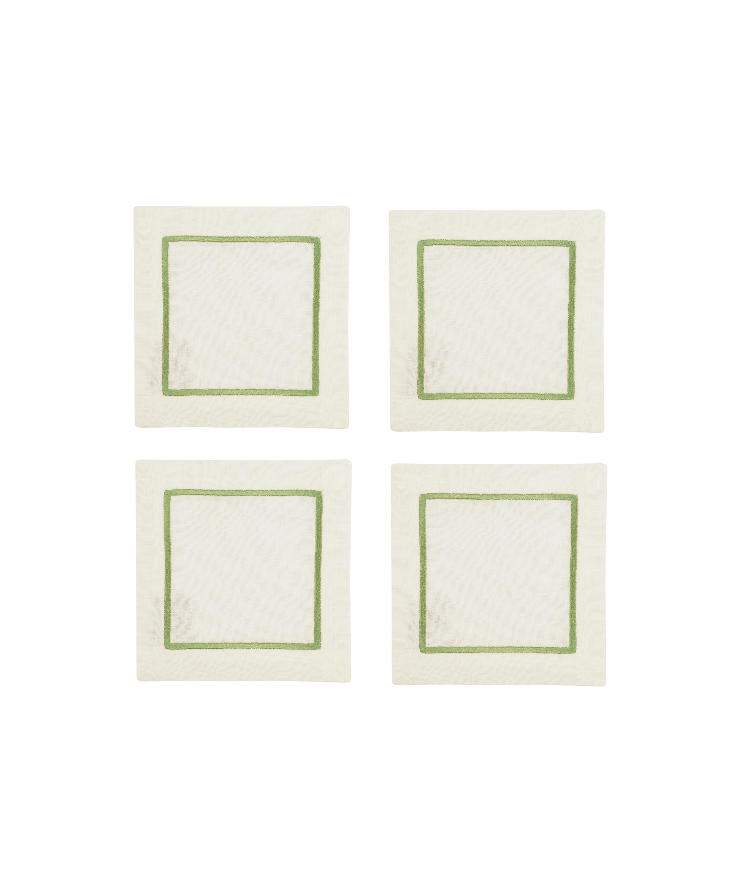 Rebecca Udall Set of 4 Sophie One Cord Cocktail Napkins, Sage