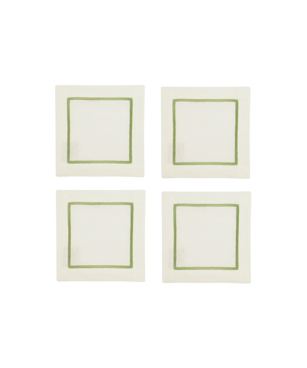 Rebecca Udall Set of 4 Sophie One Cord Cocktail Napkins, Sage