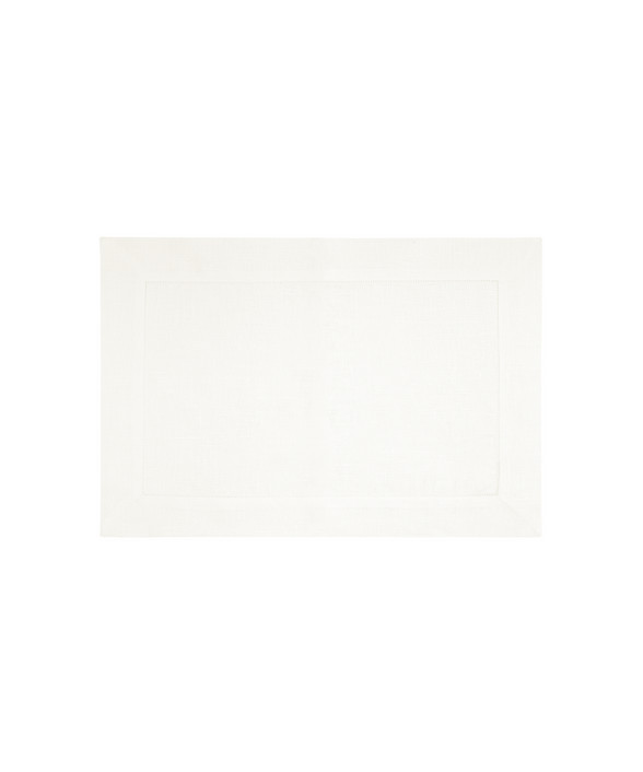 Rebecca Udall Classic Hemstitch Linen Placemat, White