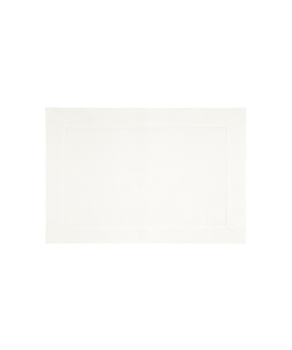 Rebecca Udall Classic Hemstitch Linen Placemat, White