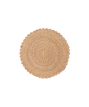 Rebecca Udall Scalloped Handwoven Abaca Natural Fibre Wicker Placemat Natural