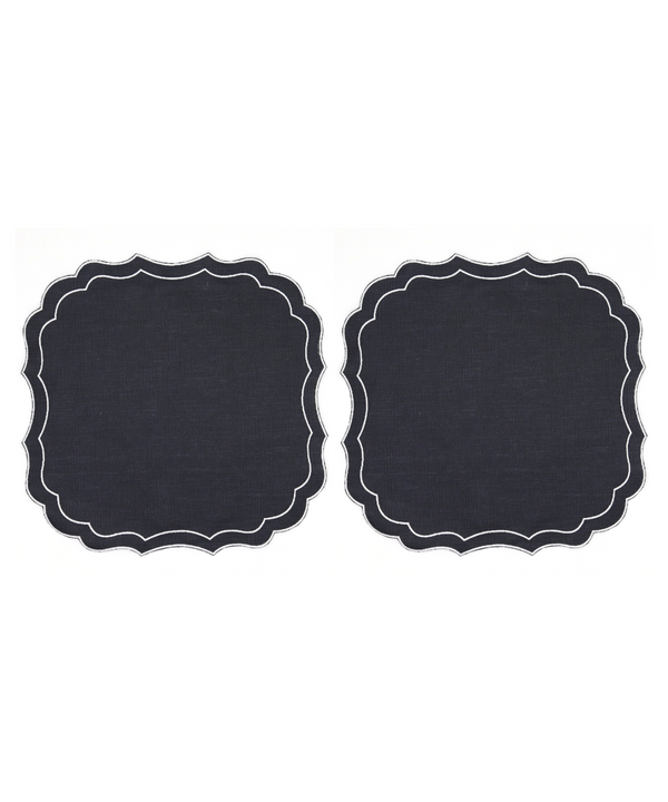 Rebecca Udall Pair of Stella Waxed Italian Linen Placemats, Navy