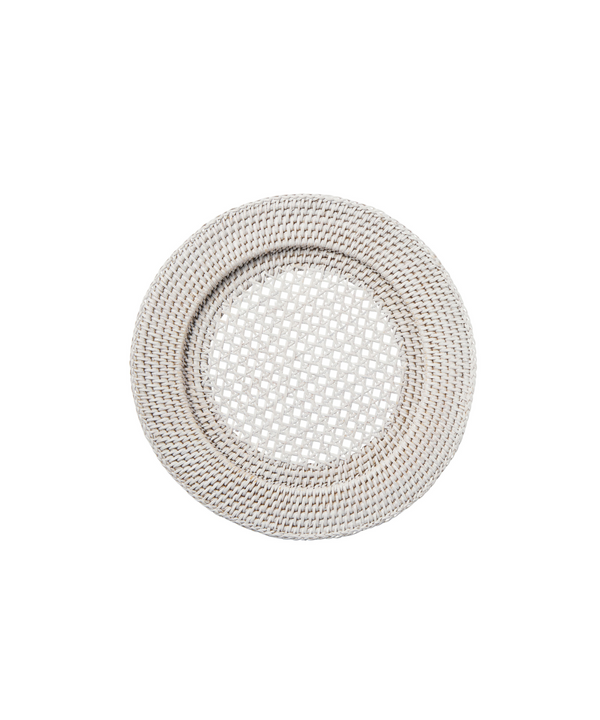 Rebecca Udall Rattan Charger, Rustic White