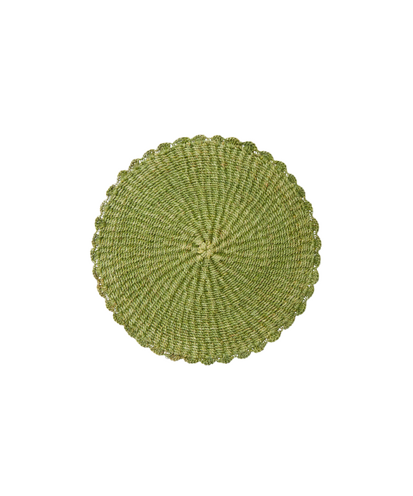 Rebecca Udall Scalloped Abaca Placemat, Fern