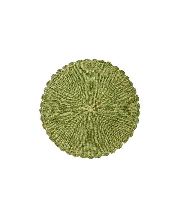 Rebecca Udall Scalloped Abaca Placemat, Fern