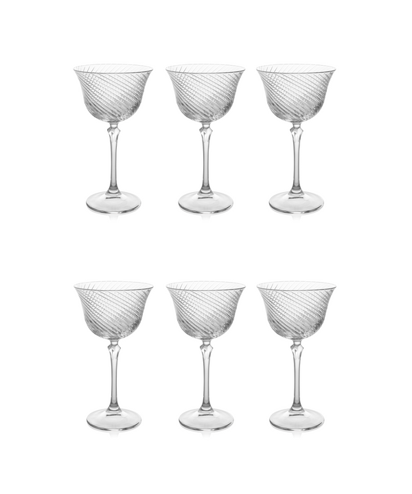 Rebecca Udall, Julia Twisted Cut Crystal Coupe Glasses Set of 6