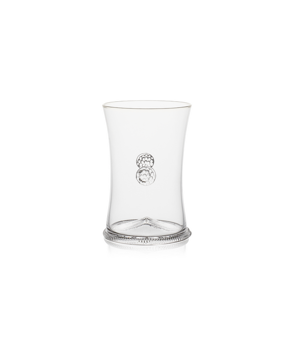 Henrietta Handblown Tumbler, Clear, Cut Out