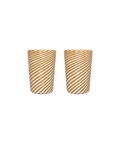 Pair of Murano Swirl Tumblers, Autumn, Cut Out