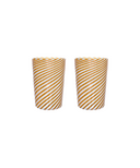 Pair of Murano Swirl Tumblers, Autumn, Cut Out