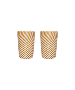 Pair of Murano Swirl Tumblers, Autumn