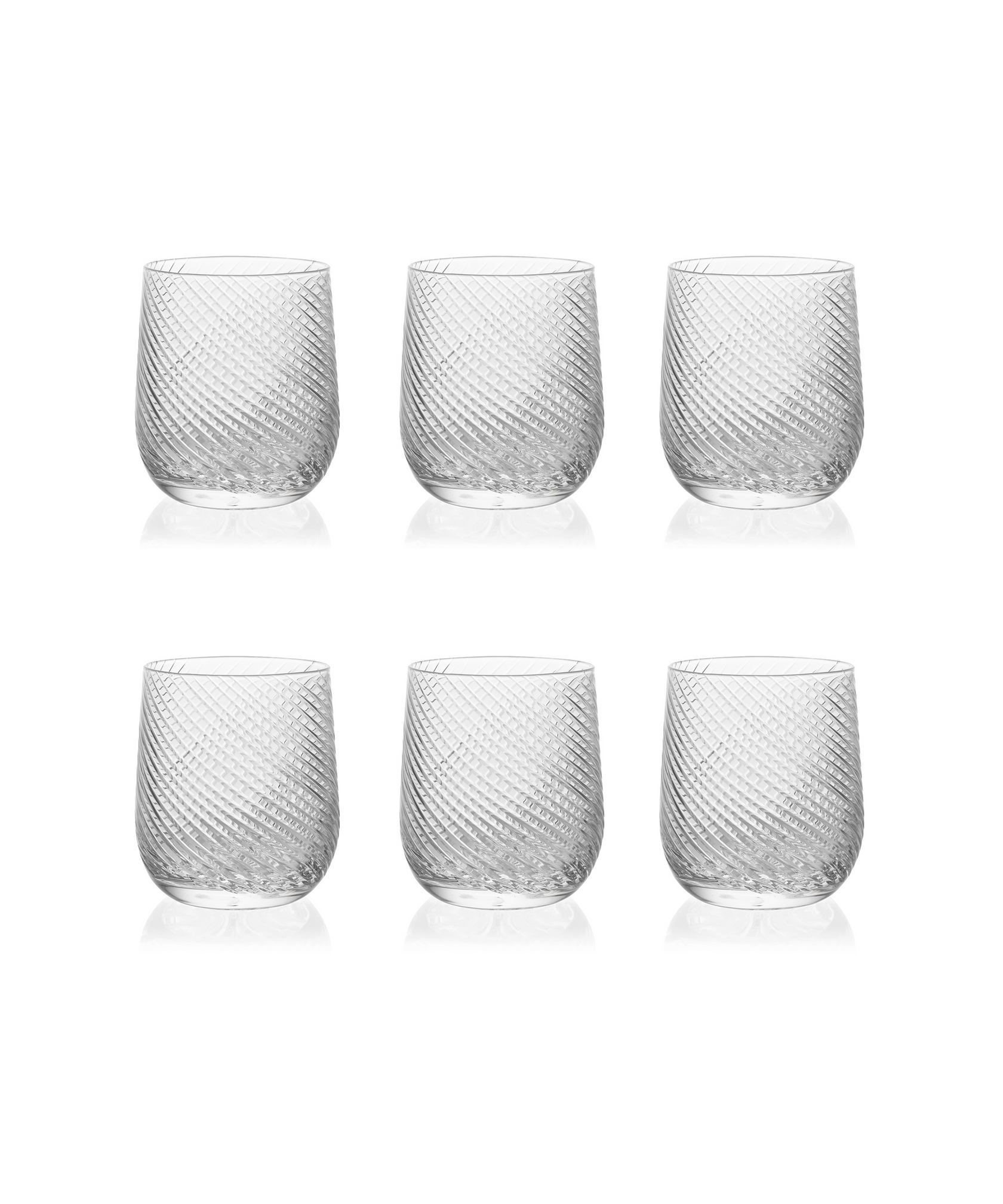 Rebecca Udall Julia Twisted Cut Crystal Tumbler Glass, Set of 6