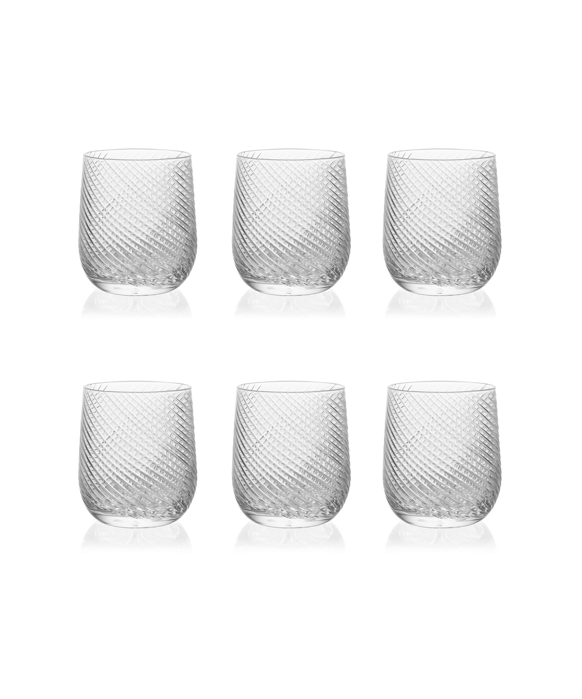 Set 6 Julia Twisted Cut Crystal Tumblers