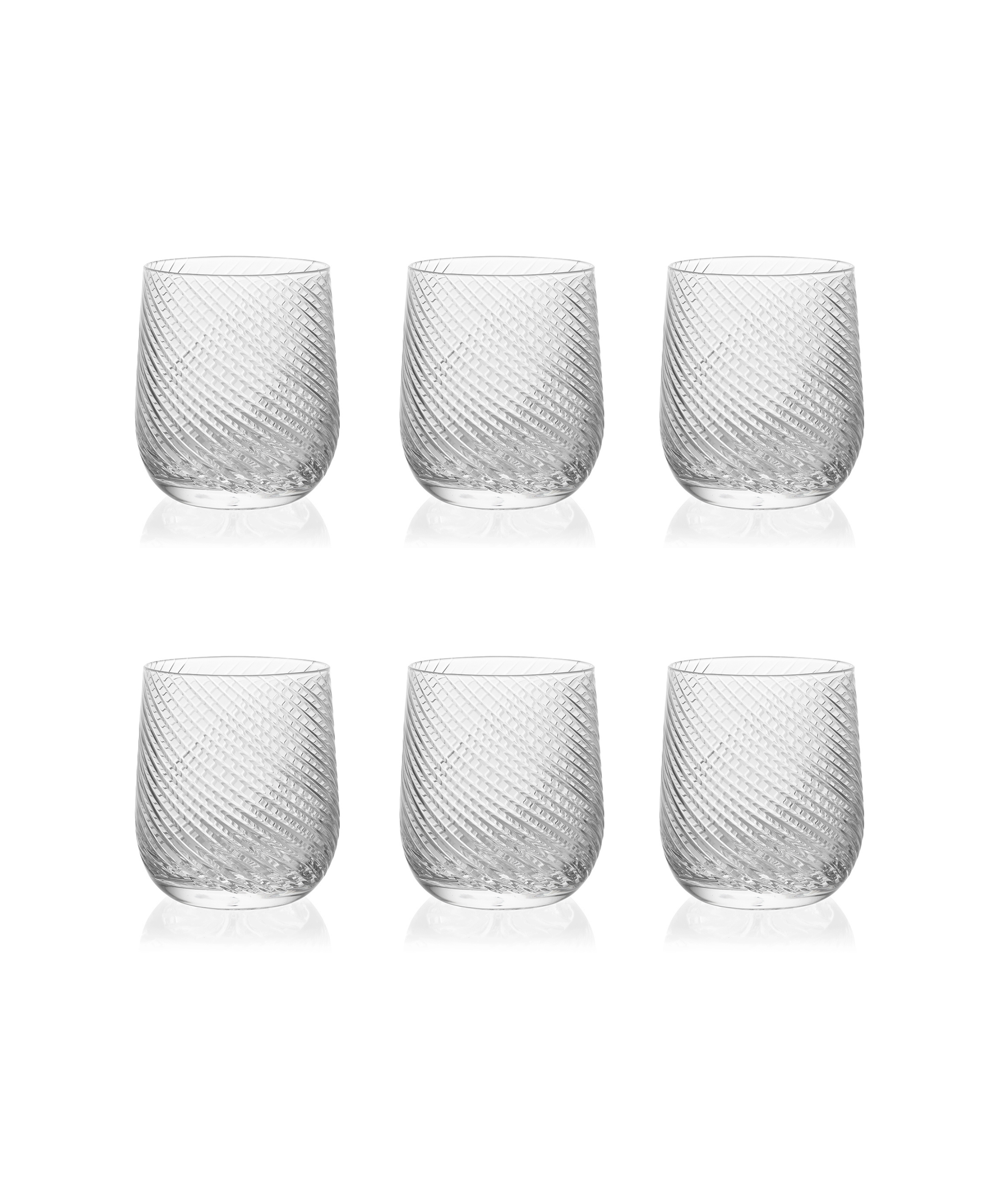 Rebecca Udall Julia Twisted Cut Crystal Tumbler Glass, Set of 6