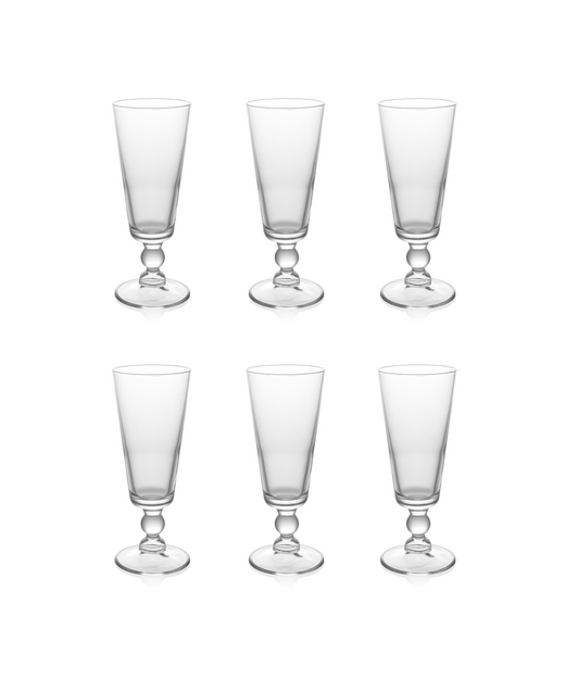 Evelyn Crystal Flute Glasses, Rebecca Udall, Set of 6