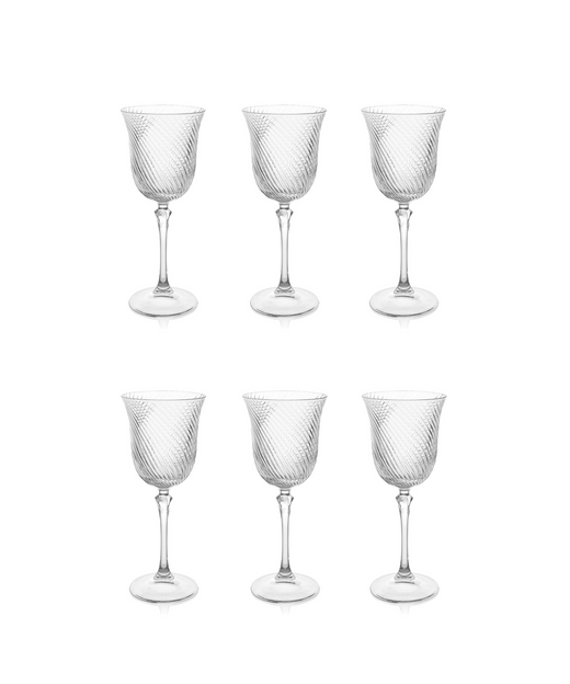Rebecca Udall, Julia Twisted Cut Crystal White Wine Glasses