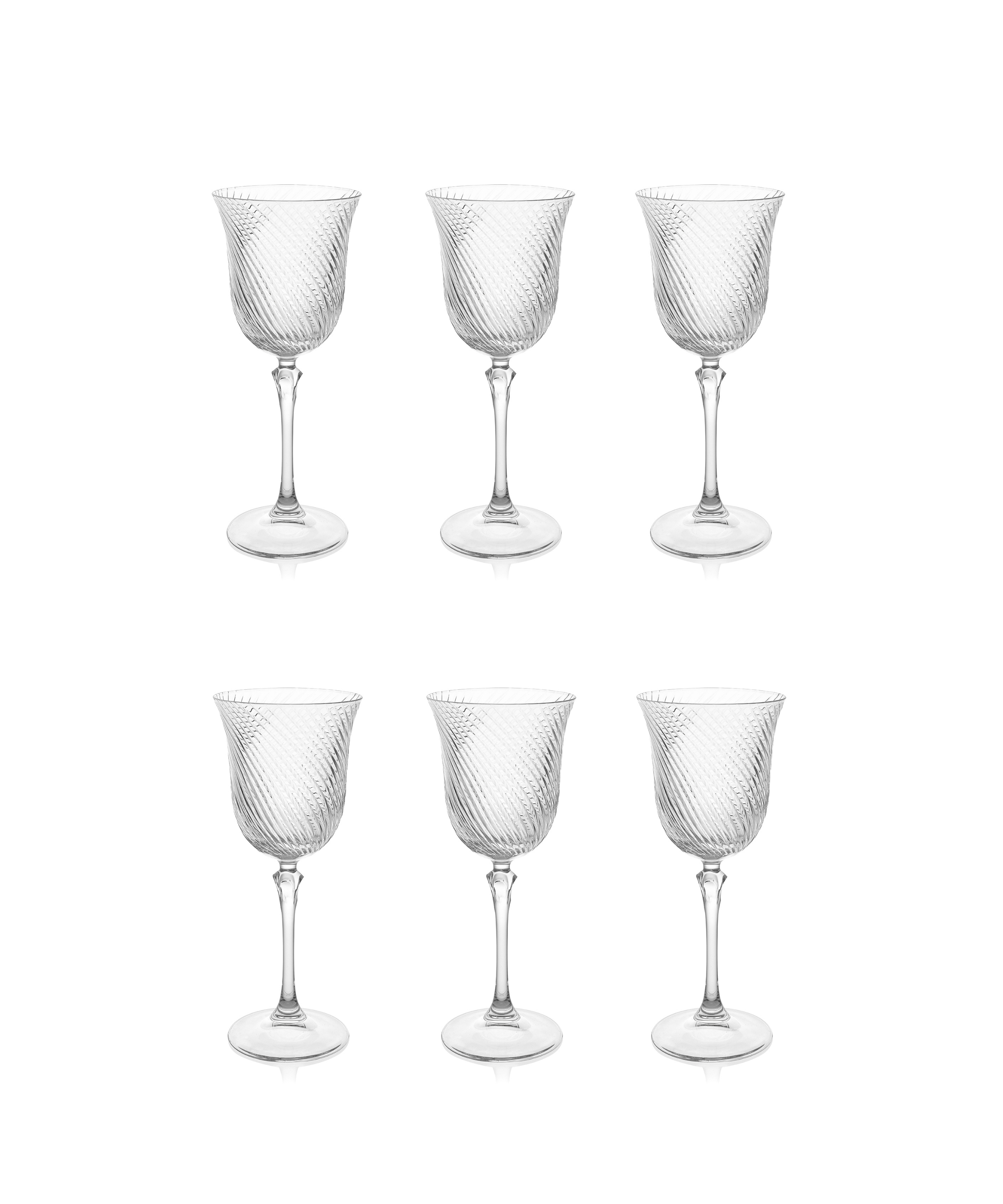 Rebecca Udall, Julia Twisted Cut Crystal White Wine Glasses