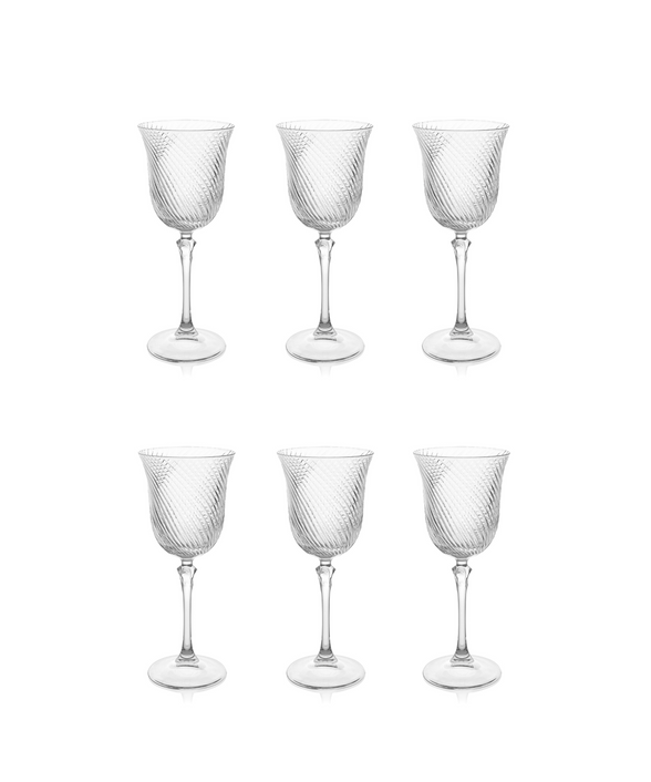 Rebecca Udall, Julia Twisted Cut Crystal White Wine Glasses