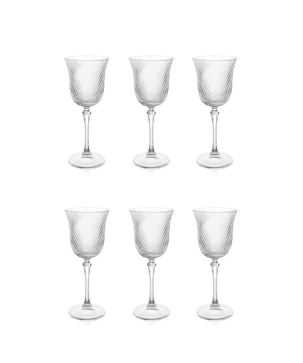 Rebecca Udall, Julia Twisted Cut Crystal White Wine Glasses