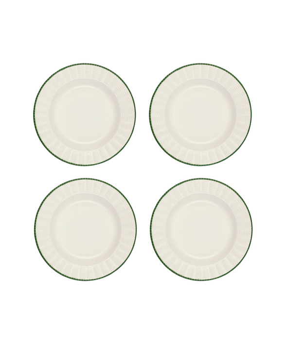 Rebecca Udall Set of 4 Basket Weave Crockery, Green