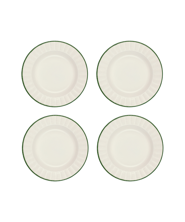 Rebecca Udall Set of 4 Basket Weave Crockery, Green
