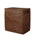Rebecca Udall Woven Rattan wicker rectangular laundry basket with lid, Brown