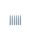 Set of 6 Short Danish Taper Candles, Slate Blue