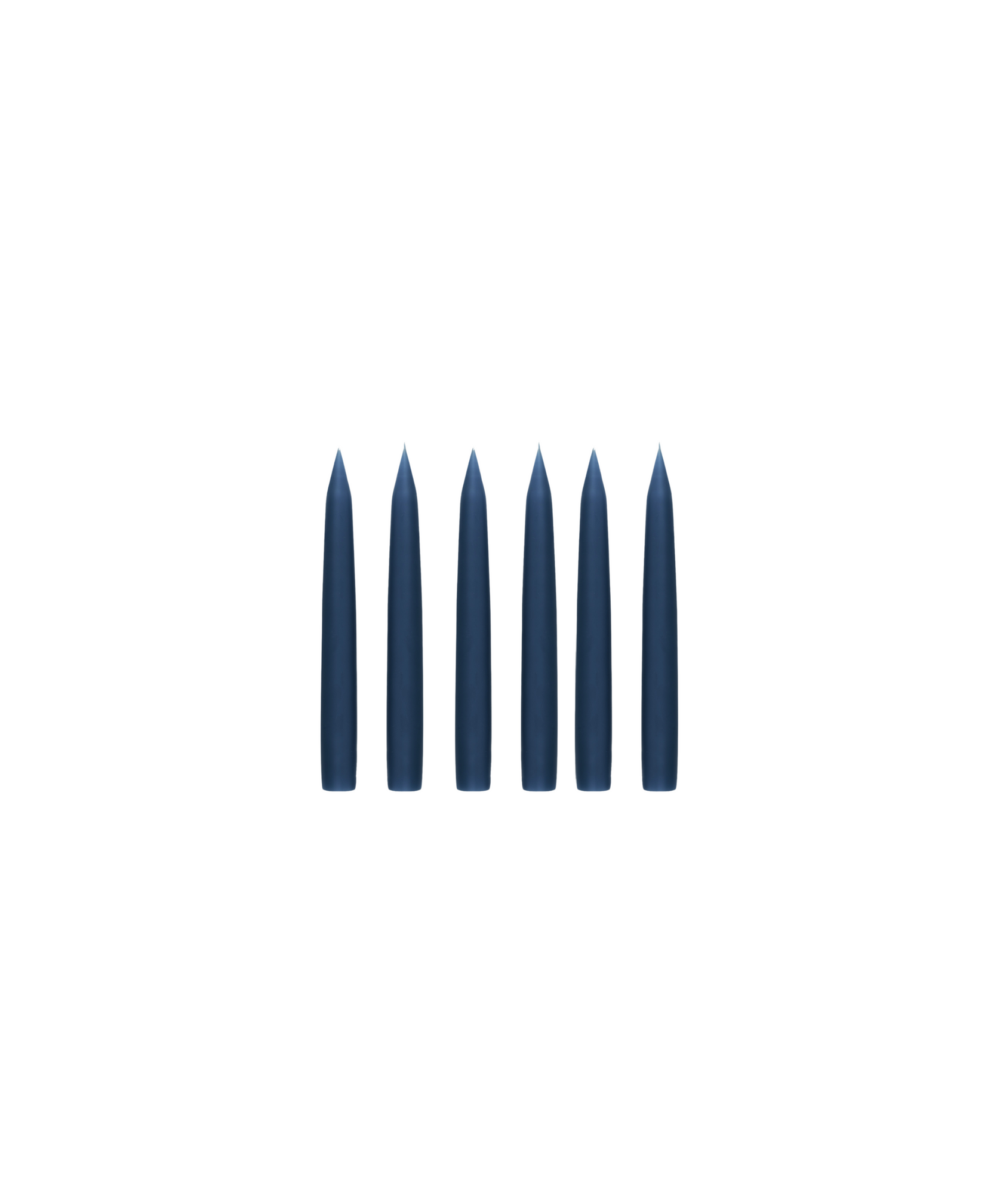 Set of 6 Short Danish Taper Candles, Denim