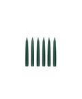 Set of 6 Short Danish Taper Candles, Forest Green