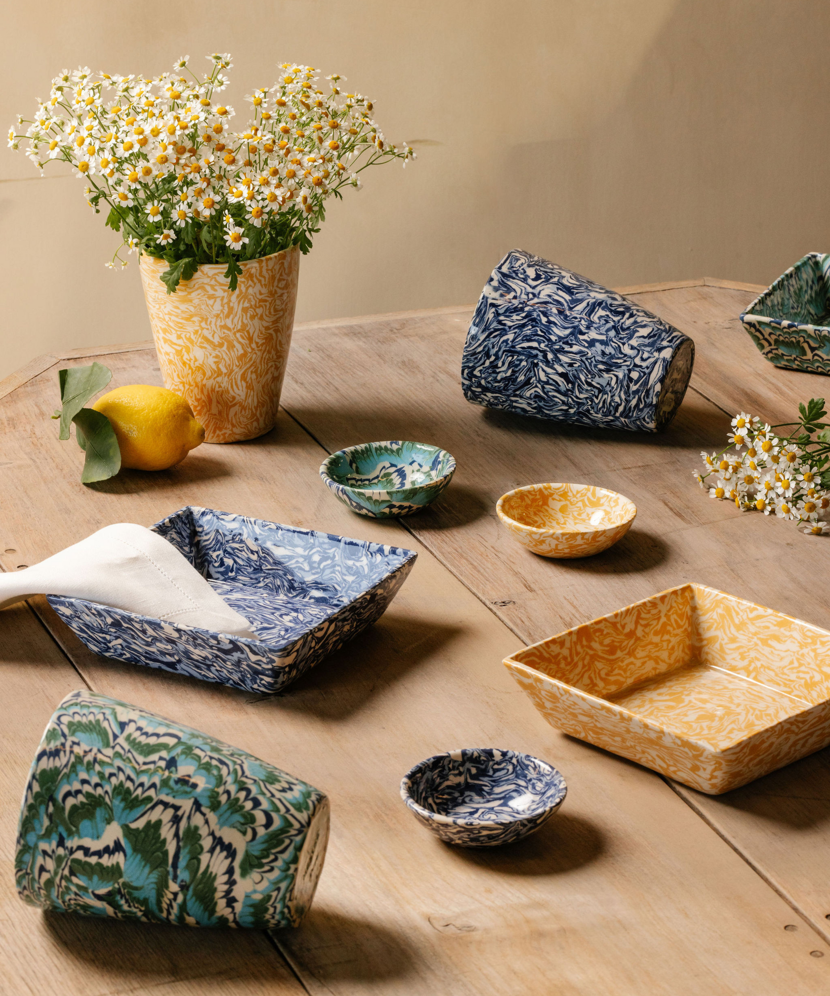Aptware Marble Ceramic Dish, Lagoon Blue Green, Lifestyle Collection