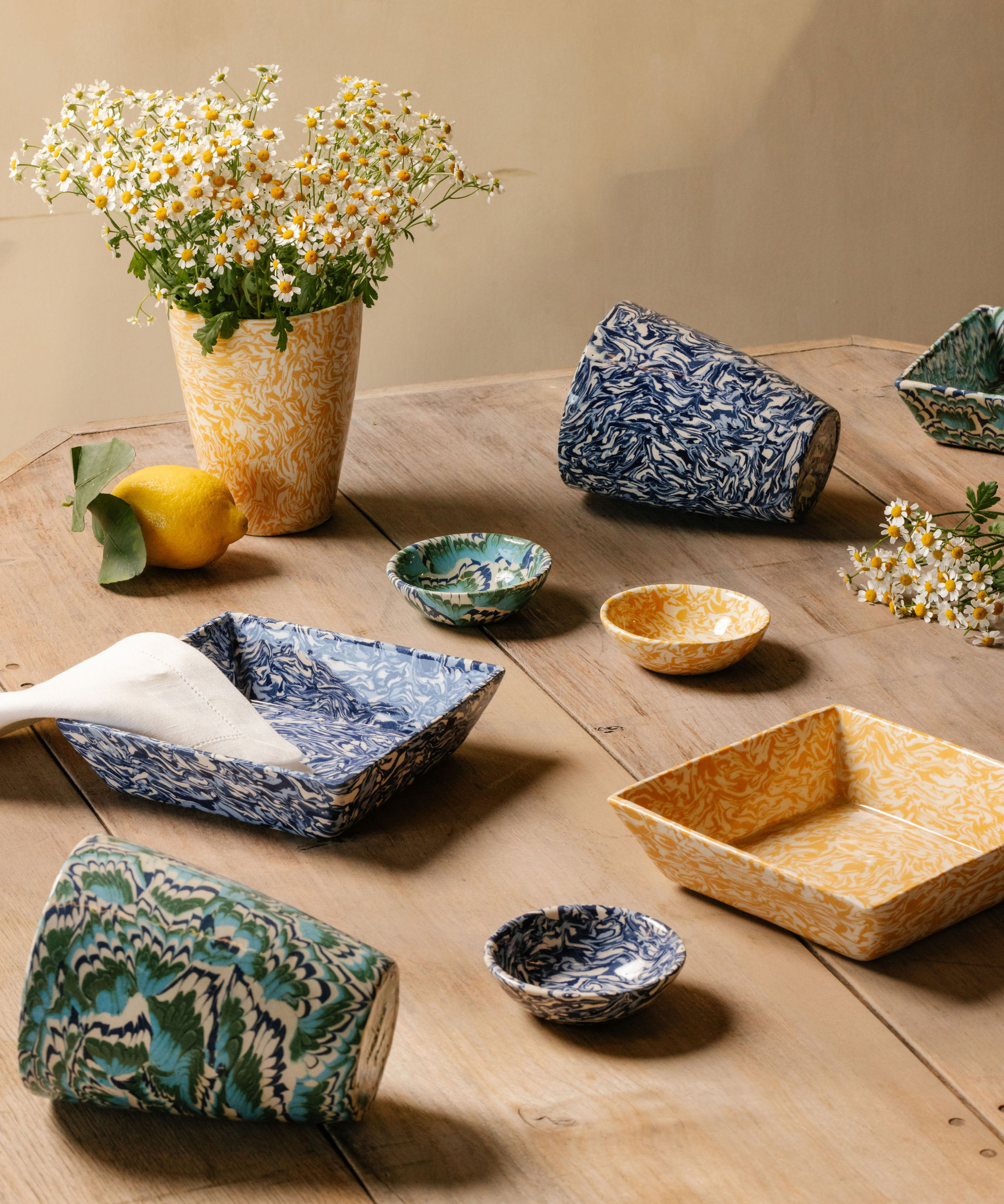 Aptware Marble Ceramic Dish, Lagoon Blue Green, Lifestyle Collection