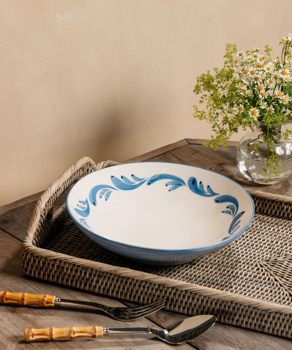 Celia Serving Bowl, Denim Blue