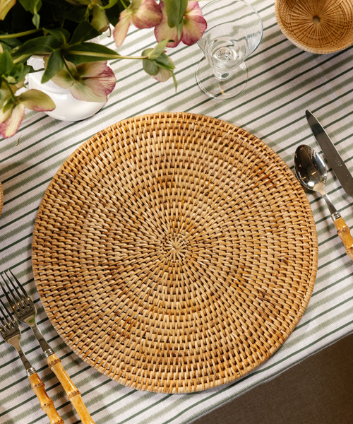 Rattan Round Placemat, Natural