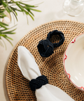Set of 4 Braided Napkin Rings, Navy