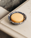 Aptware Marble Ceramic Dish, Blue, with Bar of Soap