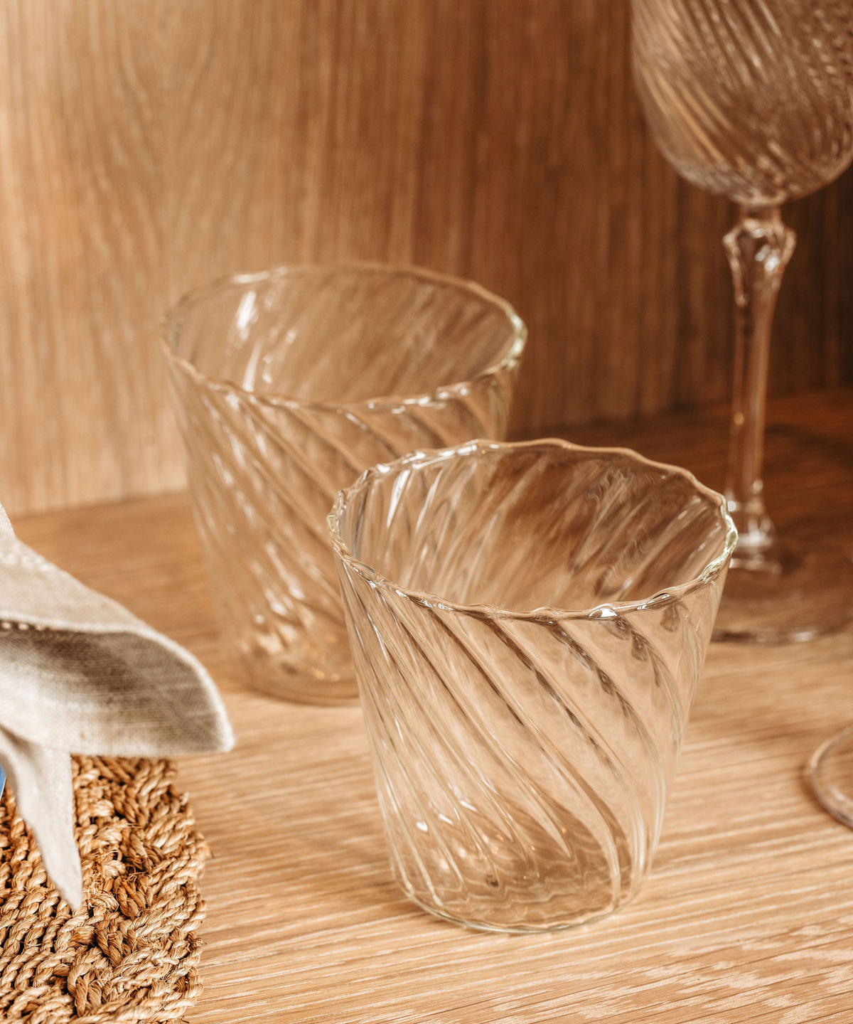 Pair Rippled Tumblers
