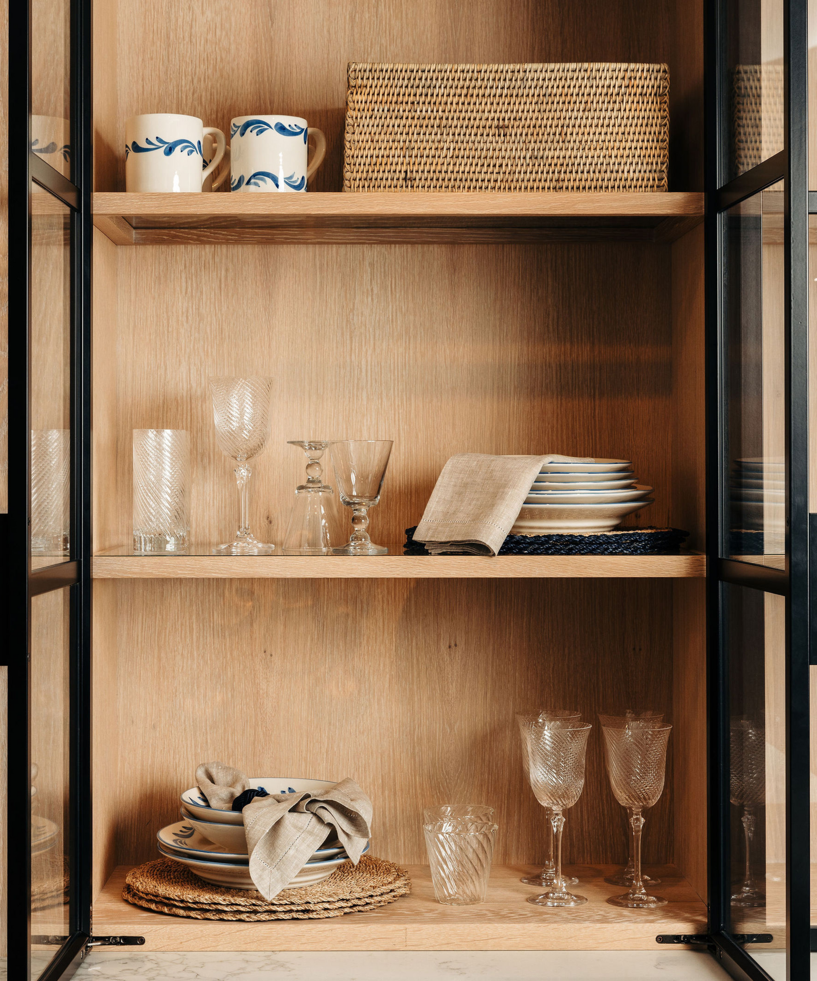 Rattan Rectangular Storage Basket, Medium, Taupe, Shelf Lifestyle