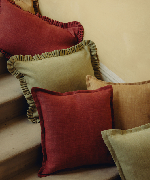 Estelle Pleated Linen Cushions with Rosalyn Linen Cushions