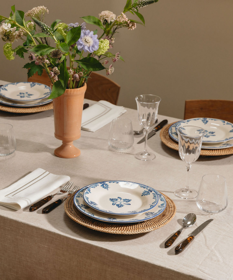 Rebecca Udall Eleanor Dessert Plate, Blue with the Flora Ceramic Vase