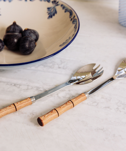 Natural Wood Salad Servers