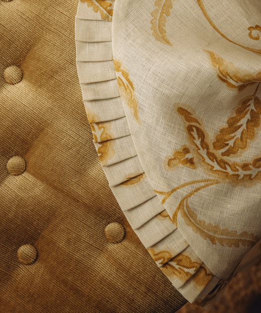 Prairie Linen Round Pleated Tablecloth, Lifestyle