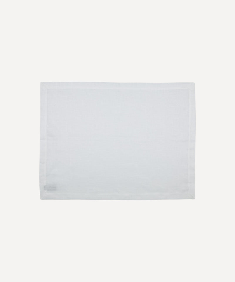 Classic Mitred Linen Placemat, White