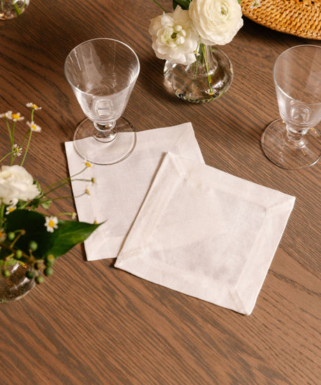 Rebecca Udall Set of 4 Jacquard Linen Coasters, White