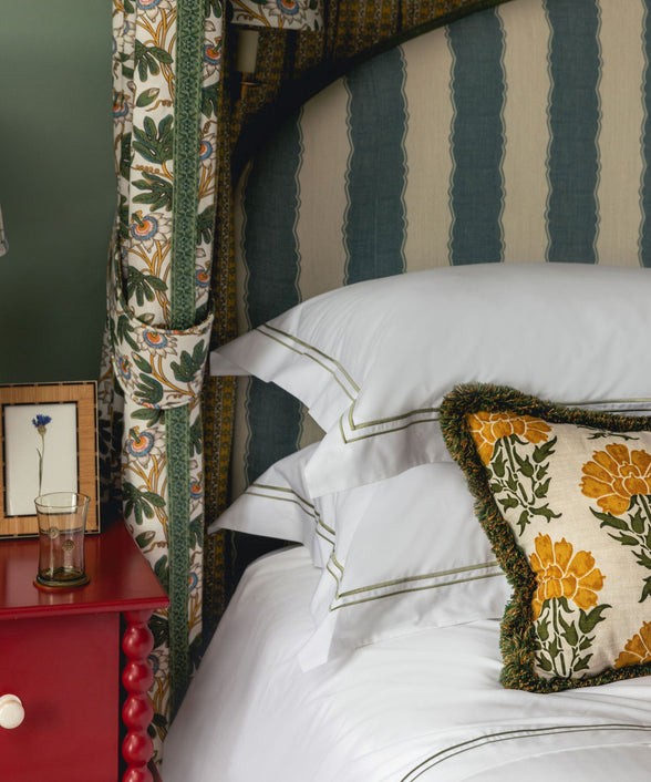 Rebecca Udall, Evora Double Row Corded Bed Linen, Sage