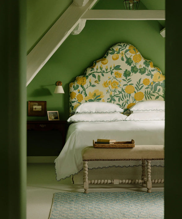 Thea Scalloped Duvet Cover, Fern Green