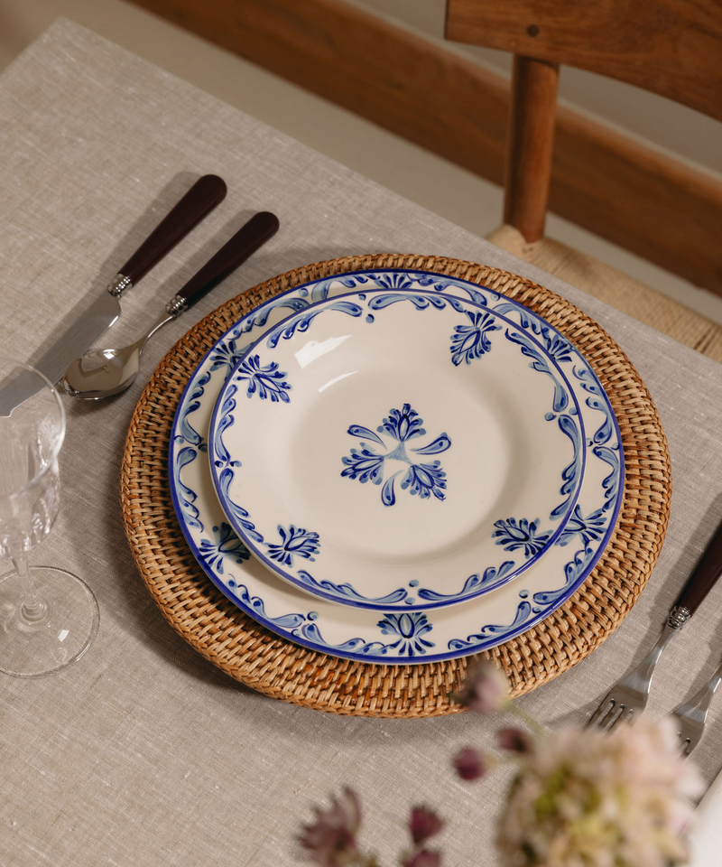 Eleanor Dinner Plate, Blue with the Eleanor Side Plate