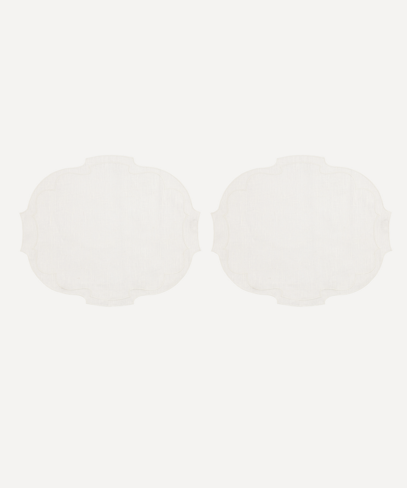 Rebecca Udall, Pair of Francesca Waxed Linen Placemats in Ivory 