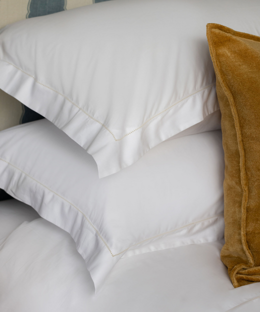Porto Hemstitch Bed Linen, Straw