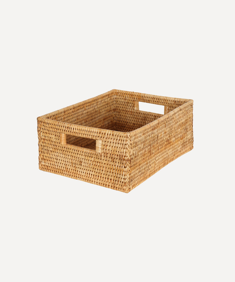 Rattan Rectangular Storage Baskets, Natural