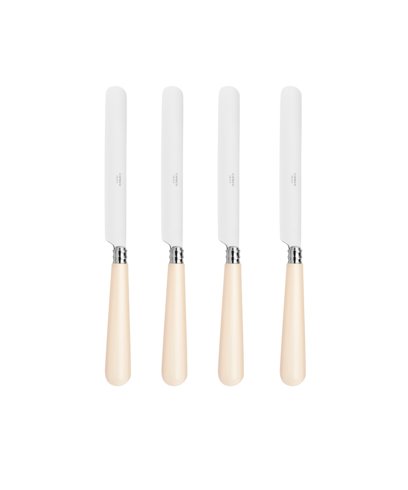 Set of 4 Classic Round Blade Knives, Ivory