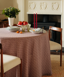 Basketweave Table Linens, Burgundy, with Zita Crockery